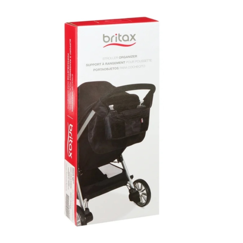 Britax Stroller Organizer, Double Cup/ Bottle Holder & Closed Compartment, NEW